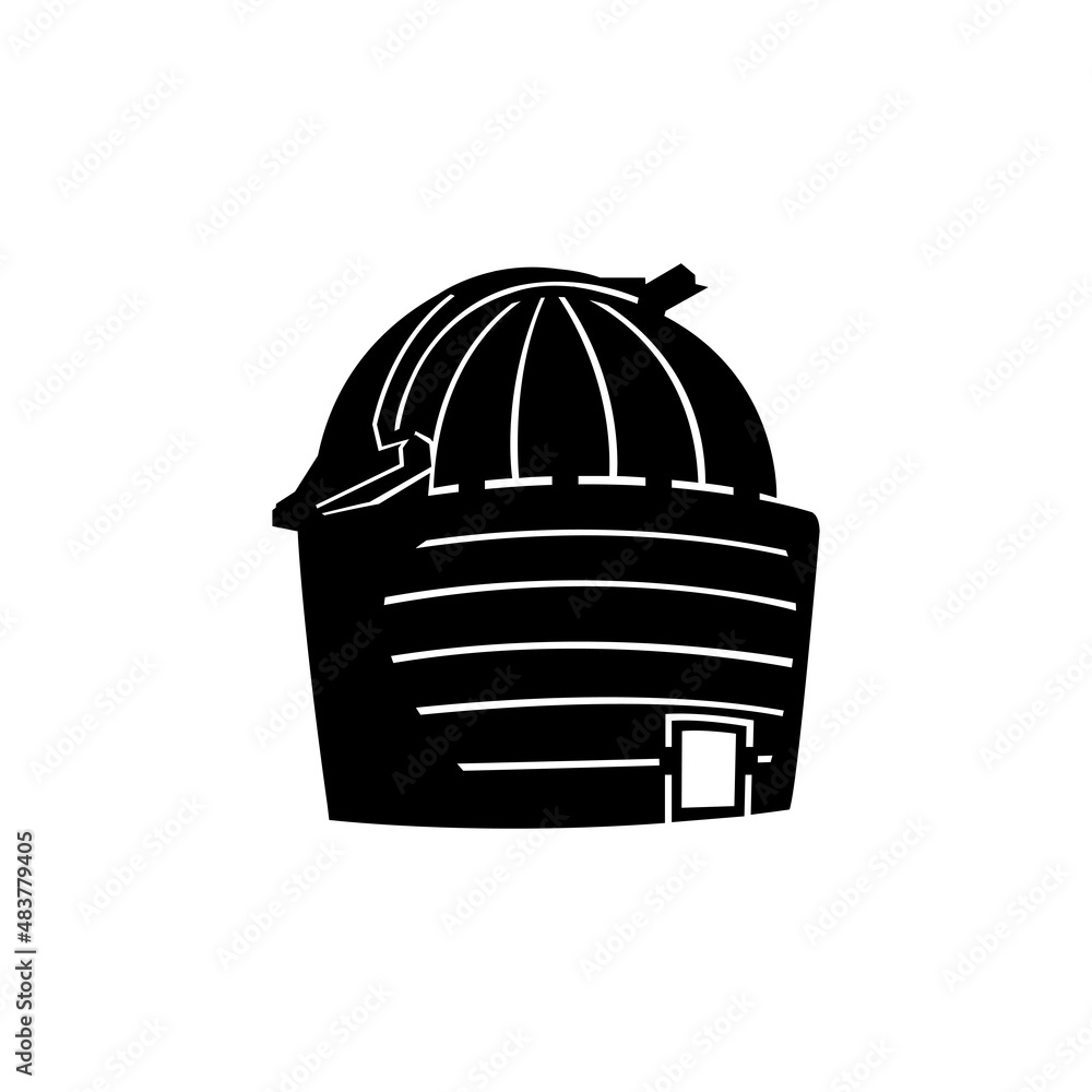 Observatory telescope isolated vector icon. Observatory telescope isolated vector icon.