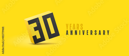 30 years anniversary vector icon, logo. Isolated graphic number