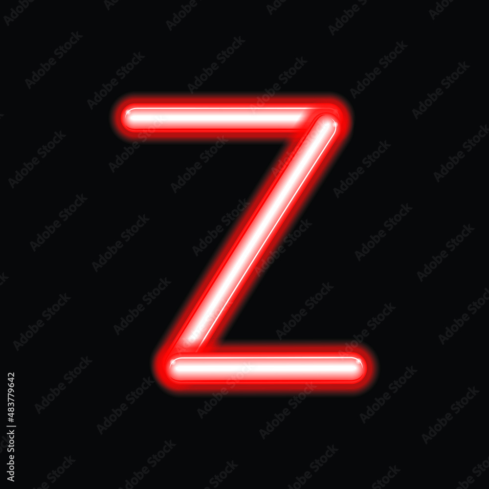Z neon vector illustration. Black background Z neon vector illustration. Black background