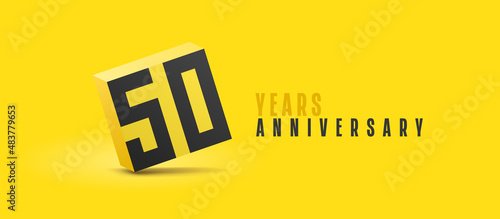 50 years anniversary vector icon, logo. Isolated graphic number