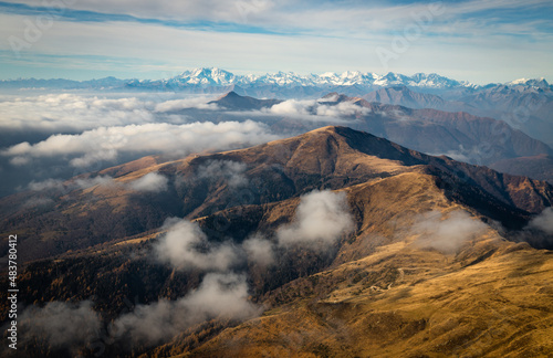 amazing view on the Swiss alps with Monte Rosa on background