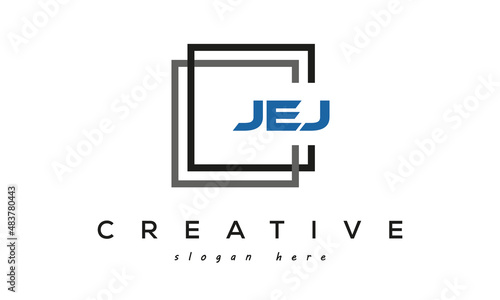 creative initial Three letters JEJ square logo design