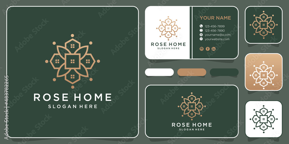 Fototapeta premium Feminine beauty flower logo design with abstract luxury concept