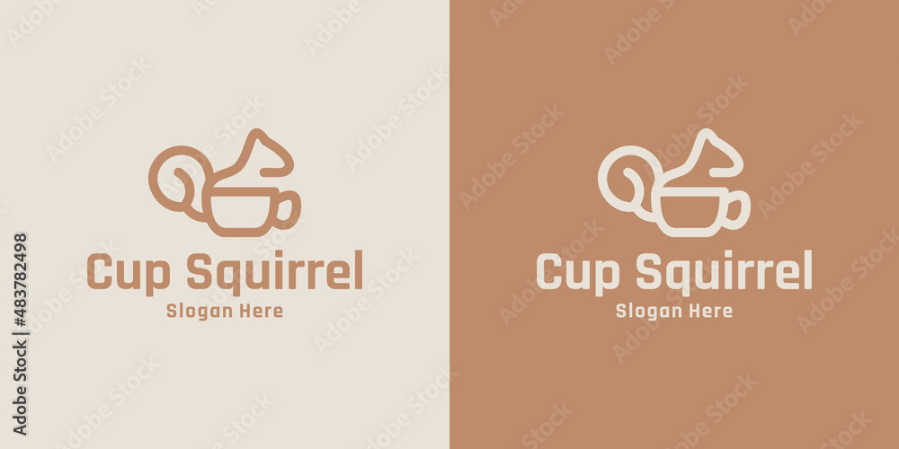Cup squirrel logo design vector Cup squirrel logo design vector
