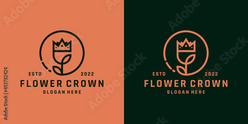 Beautiful rose and crown logo photo