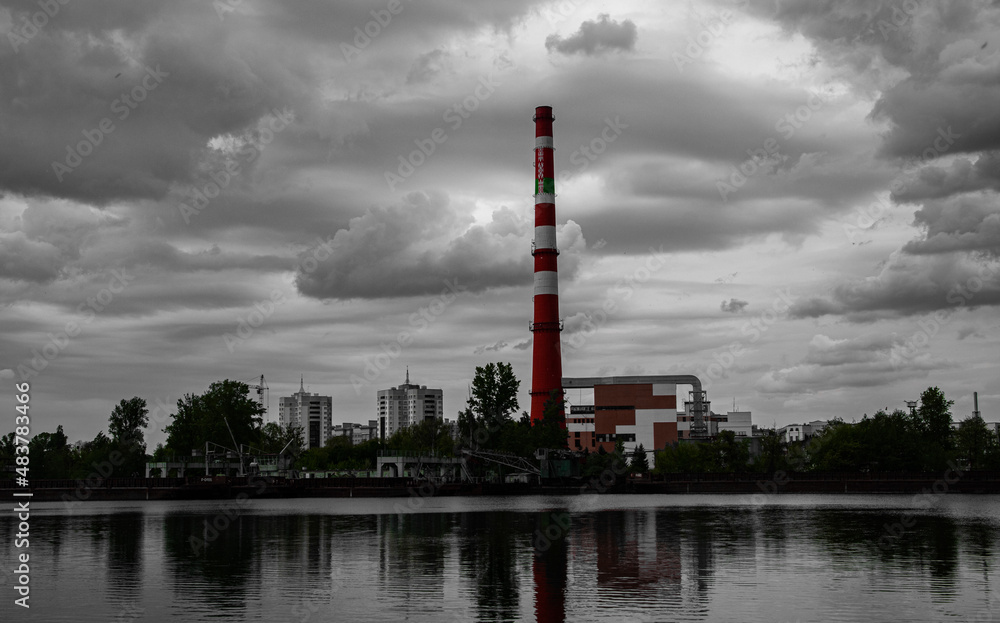 the factory above the lake