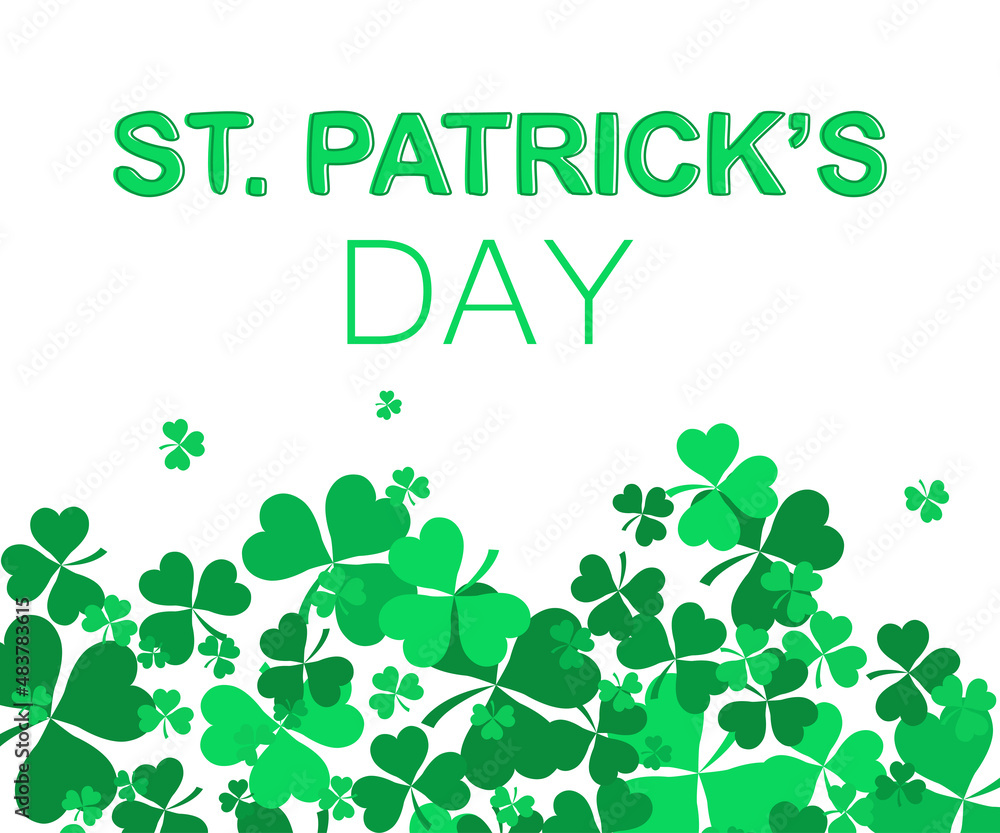 St Patrick's Day background with Shamrock Leaves.