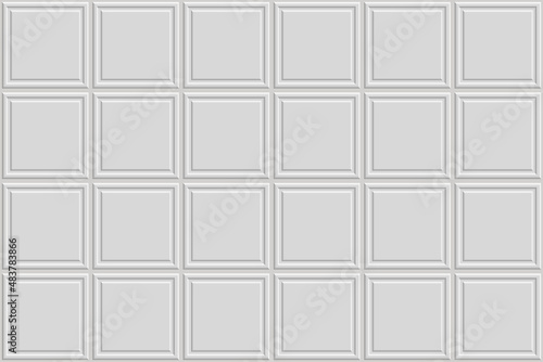Light grey suspended cassette plasterboard ceiling seamless pattern. Armstrong false ceiling for office and home. Grid vector background. Contemporary interior design