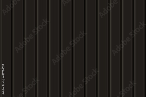 Dark grey vertical wooden, metal, or plastic seamless siding pattern of building cladding. Abstract vector pattern with texture. Horizontal wall decor for warehouse facade. Vinyl floor backhround