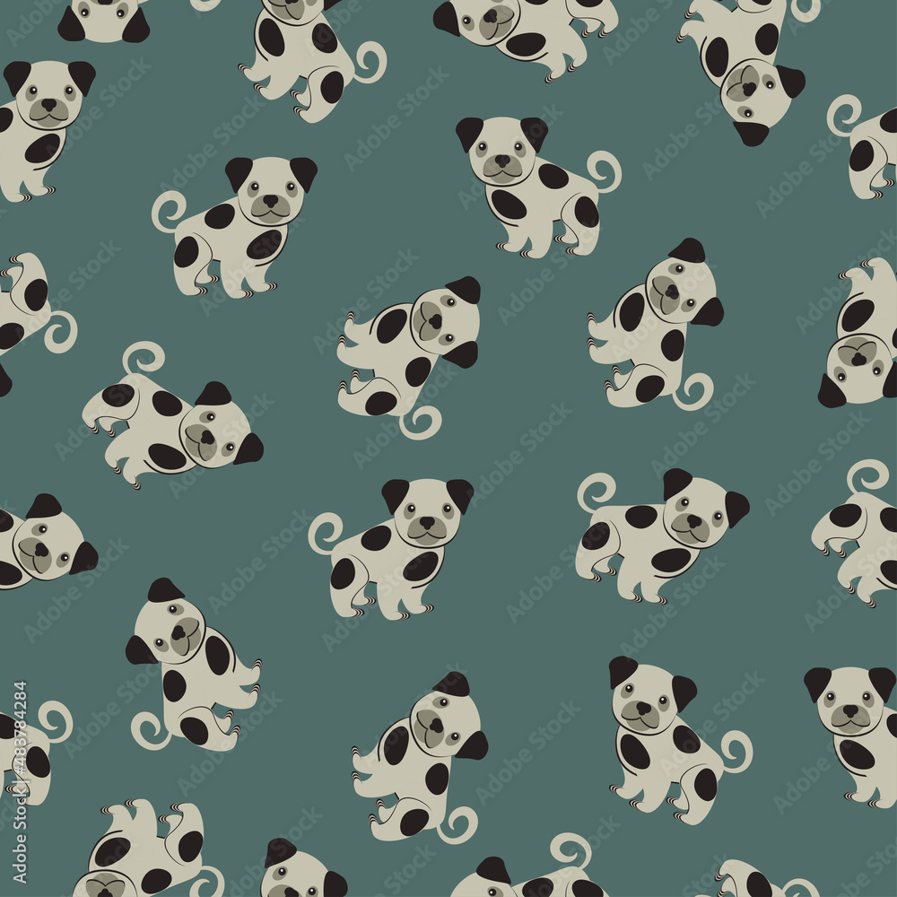 Obraz premium Childish seamless pattern with drawn dog. Perfect for kids apparel,fabric, textile, nursery decoration,wrapping paper