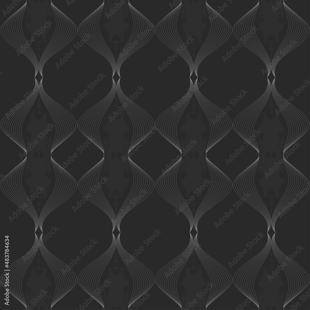 Black seamless pattern with grey lines. Vector illustration. Black seamless pattern with grey lines. Vector illustration.