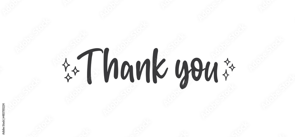 Thank you lettering. Thanks message calligraphy in modern hand drawn style font. Thank you lettering. Thanks message calligraphy in modern hand drawn style font.
