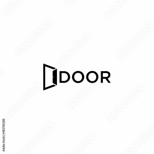 Real estate business logo vecrot. Open door icon. Realty company emblem.
