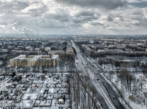 Kraków Nowa Huta w zimie