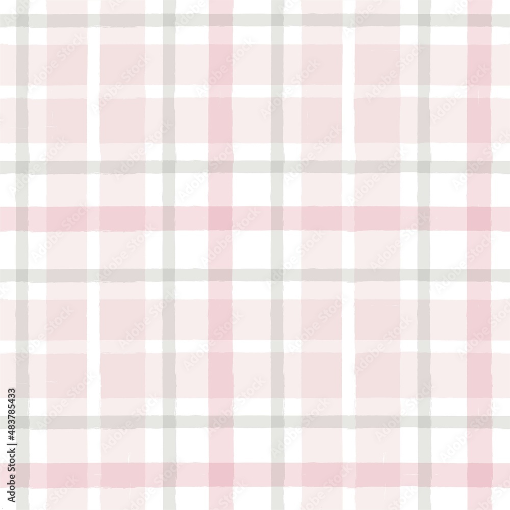 Pink watercolor plaid pattern. stripes, girly gingham seamless tartan texture, spring picnic table cloth, plaid. vector checkered summer paint brush strokes Pink watercolor plaid pattern. stripes, girly gingham seamless tartan texture, spring picnic table cloth, plaid. vector checkered summer paint brush strokes