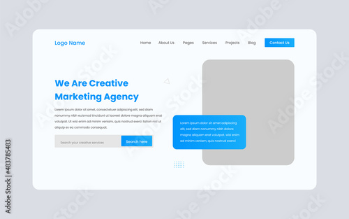 Corporate business website landing page ui template design. Creative and modern home page design