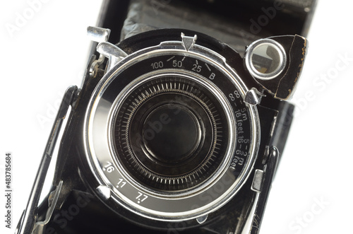 Close-up of an old film camera lens. © Andrey