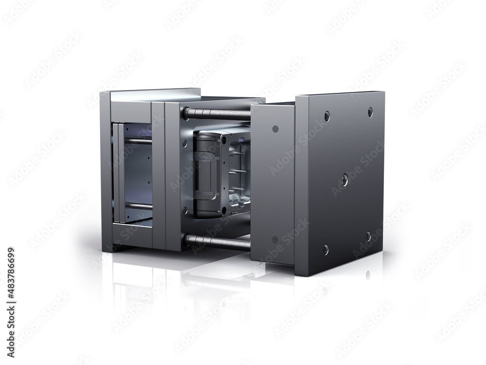 3D injection mold, plastic, resin, mold. Cups, boxes, toolboxes. The production process for Plastic injection mold. Injection molding machine used for the forming of plastic parts using polymers. 3D injection mold, plastic, resin, mold. Cups, boxes, toolboxes. The production process for Plastic injection mold. Injection molding machine used for the forming of plastic parts using polymers.