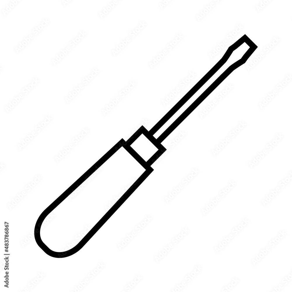 Screwdriver line icon, vector outline logo isolated on white background Screwdriver line icon, vector outline logo isolated on white background
