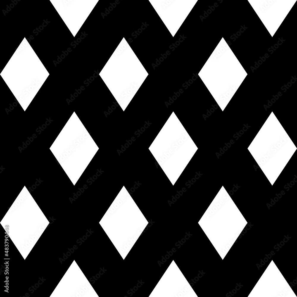 Fototapeta premium Diamonds. Rhombuses background. Lozenges wallpaper. Polygons backdrop. Mosaic motif. Tiles illustration. Geometrical pattern. Ethnic image. Digital paper, folk design, textile print. Seamless abstract