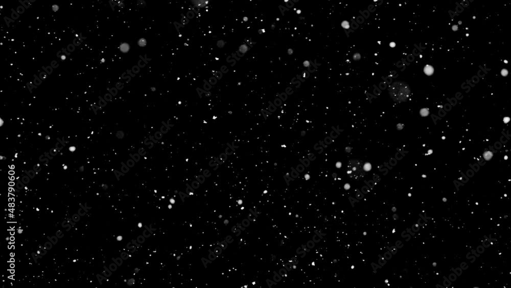 Super slow motion of natural snow falling on black background. Filmed on high speed cinema camera, 1000fps. Super slow motion of natural snow falling on black background. Filmed on high speed cinema camera, 1000fps.