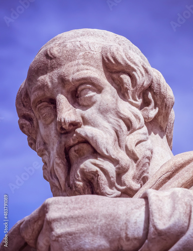 Plato portrait statue, the ancient Greek philosopher, Athens Greece photo