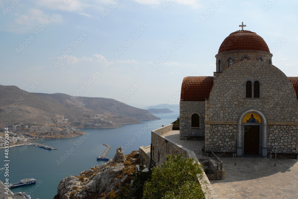 Monastery of Agios Savvas in Pothia on Kalymnos island (Dodecanese islands, Greece)