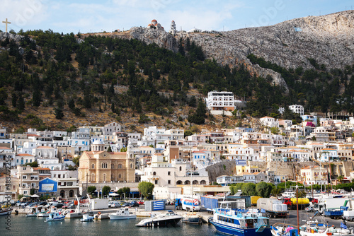 viev of Pothia - city on Kalymnos island  Dodecanese islands  Greece 