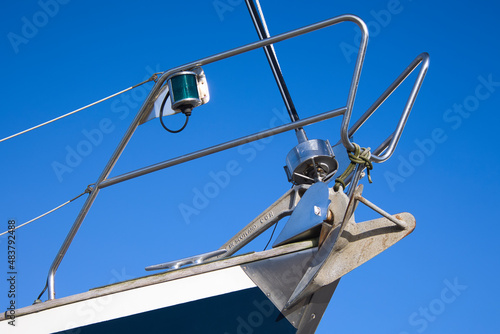 Starboard front of leisure boat