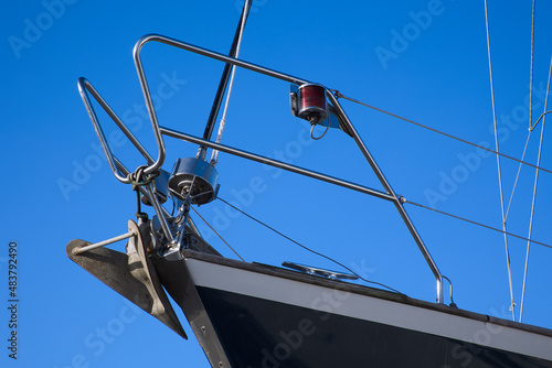 Portside of leisure boat photo