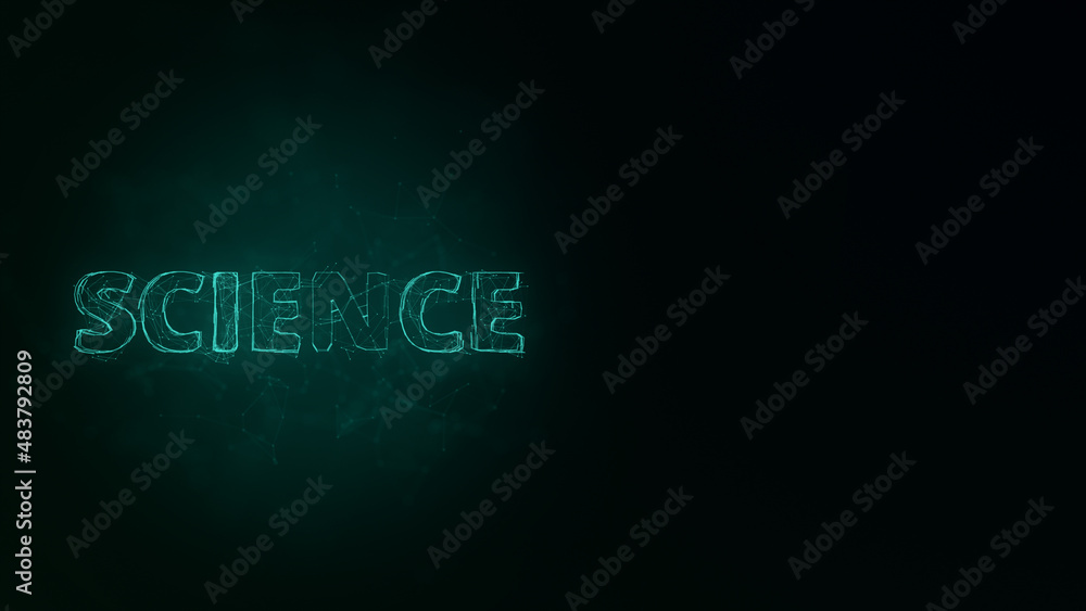 Science title with plexus effect. Connected lines with dots. Lines title plexus Science title with plexus effect. Connected lines with dots. Lines title plexus