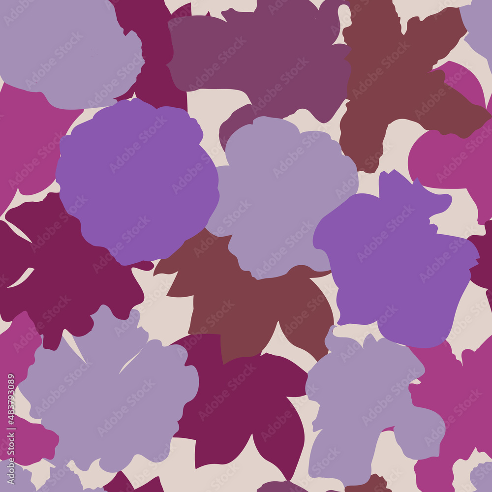 Fototapeta premium Tropical flowers seamless pattern, exotic flower background for decoration, textiles, wallpaper