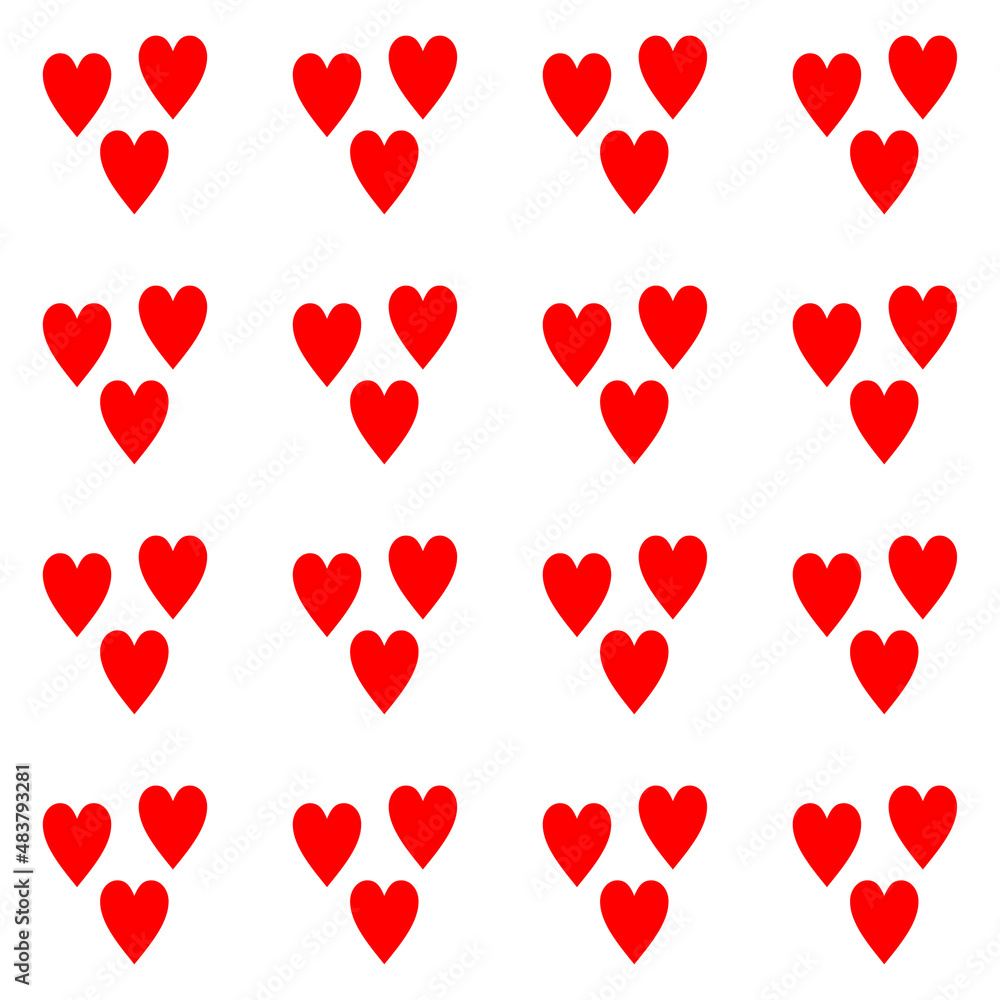 Heart seamless pattern. Vector Valentine background.
