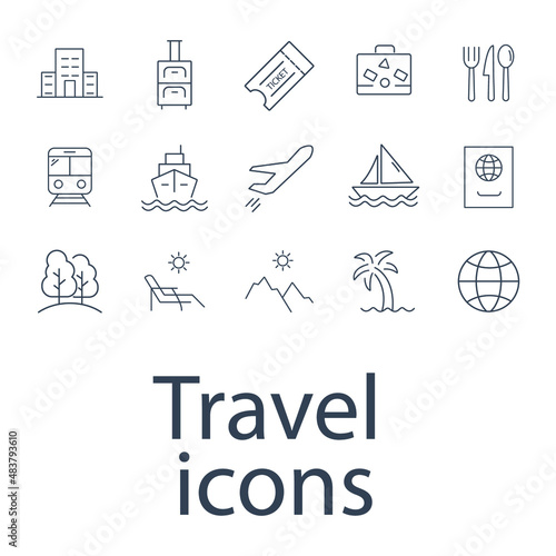 travel icons set . web travel pack symbol vector elements for infographic web