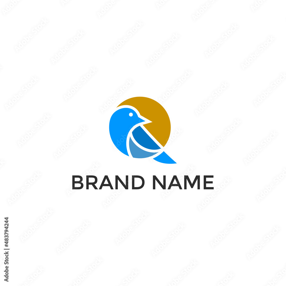 Bird Circle abstract Logo vector template