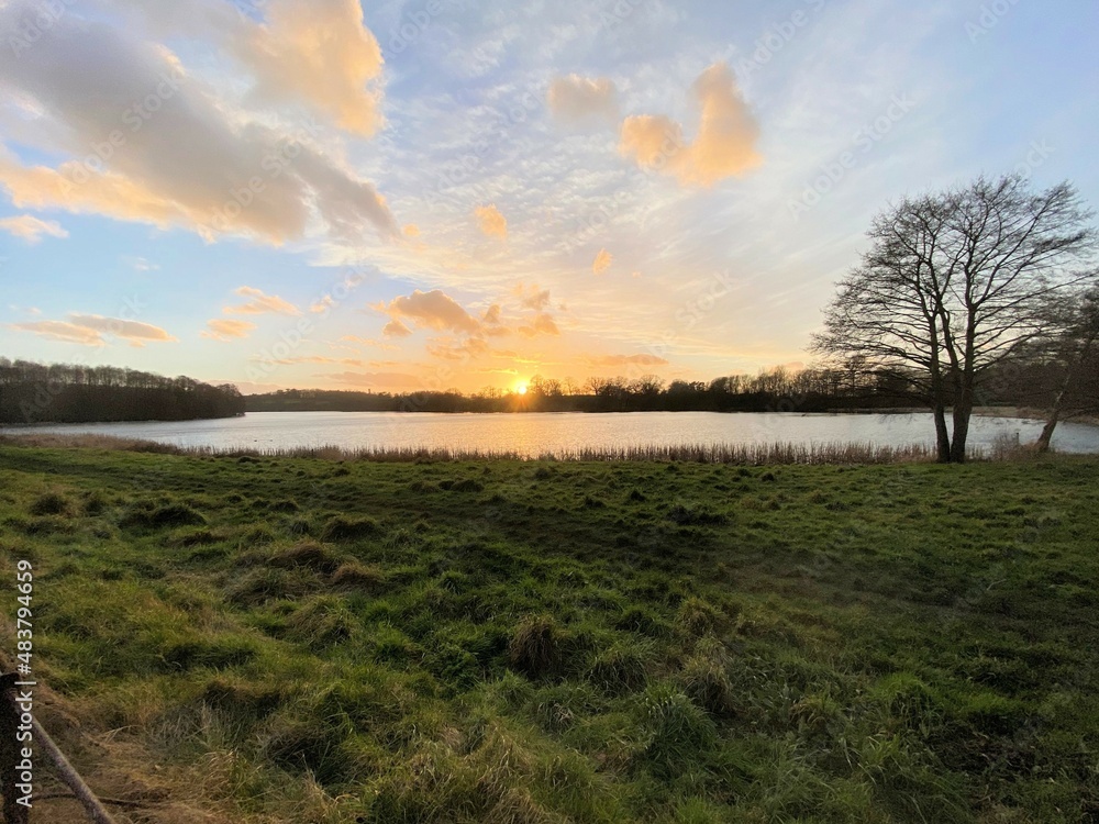 A Sunset over Hanmer Mere