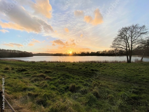 A Sunset over Hanmer Mere