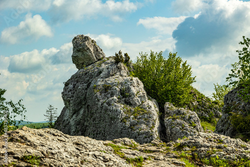 Rocks in Jura Krakowsko-Czestochowska in the south of Poland