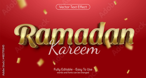 Creative 3d Ramadan kareem editable style effect template