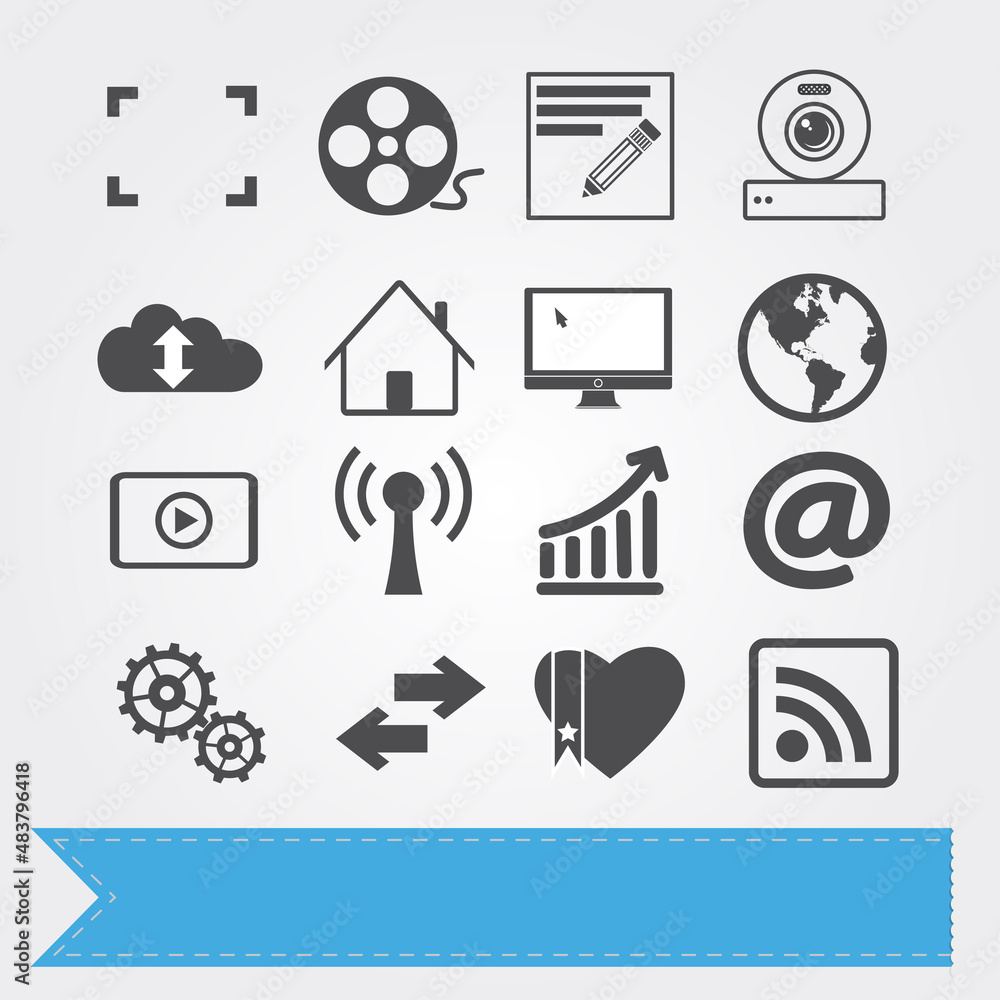 Social media related icons for your design or application Social media related icons for your design or application