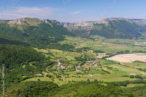 View of the Delika valley and Nervion river canyon. Located in the Araba province, Basque Country, north of Spain.