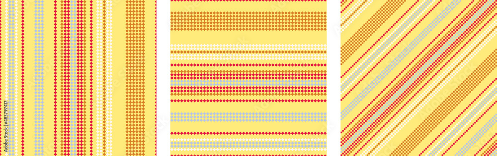 Set seamless stripe pattern. Set seamless stripe pattern.