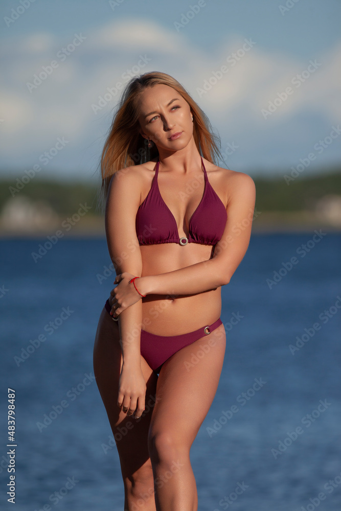 Beautiful woman in bikini on the beach Beautiful woman in bikini on the beach