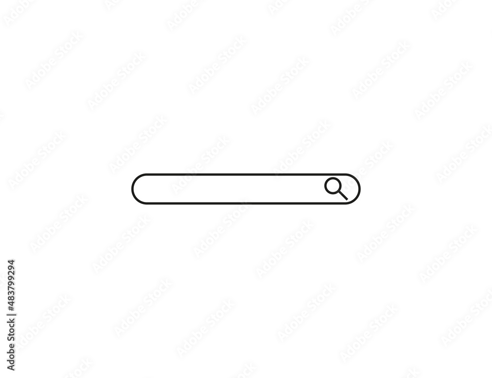 Search bar icon. Vector illustration. Flat design. Search bar icon. Vector illustration. Flat design.