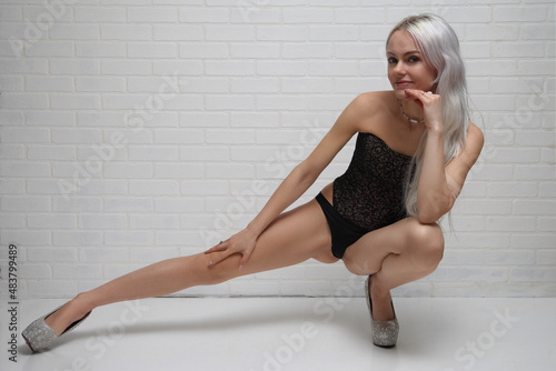 young woman with a nice body in lingerie