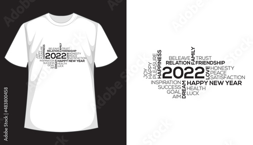 New Year typography t shirt Design