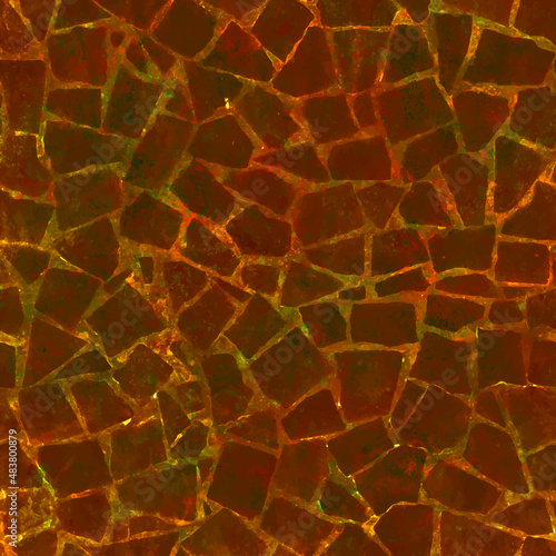 Orange terrazzo floor mosaic tiles wallpaper