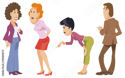 Cute characters. Funny men and women. Illustration for internet and mobile website.