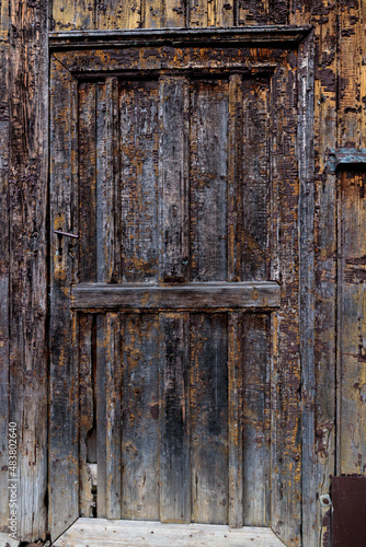 An Ancient Weathered Wooden Door