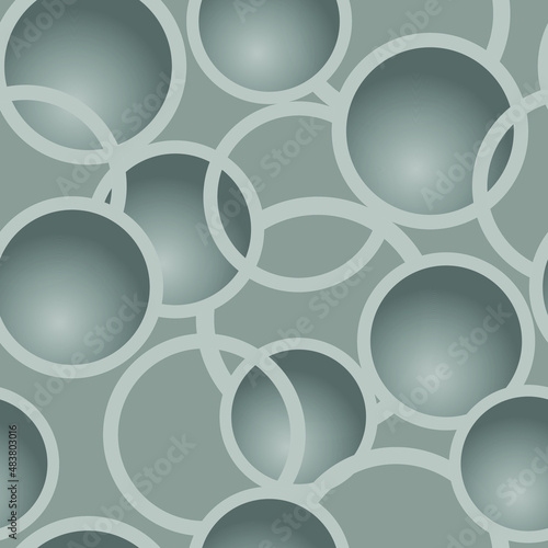 seamless geometric pattern in shades of gray from circles for decorating walls, interiors, covers, frames and other surfaces